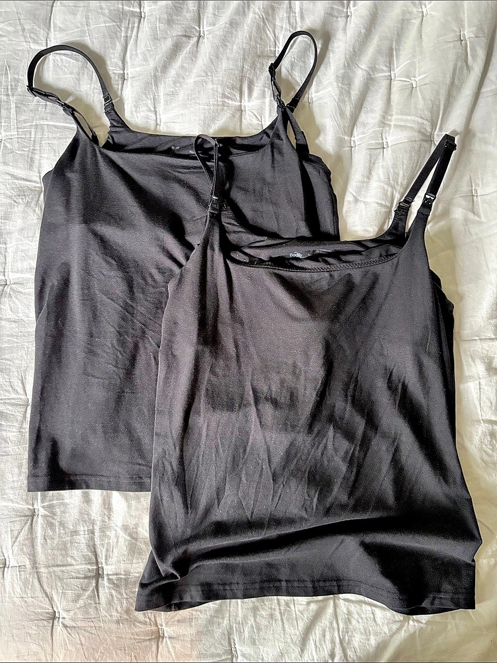 Bodily The Always-On Nursing Tank Black Camisole Set Small